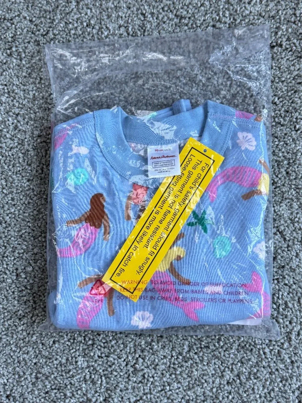 HANNA ANDERSSON Pajama shirt & shorts set, Size 3T, Blue with mermaid design NWT